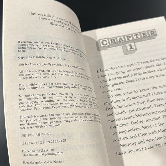 Baby-Sitters Little Sister #6: Karen’s Sister by Ann M. Martin - Novel - Picture 5 of 6